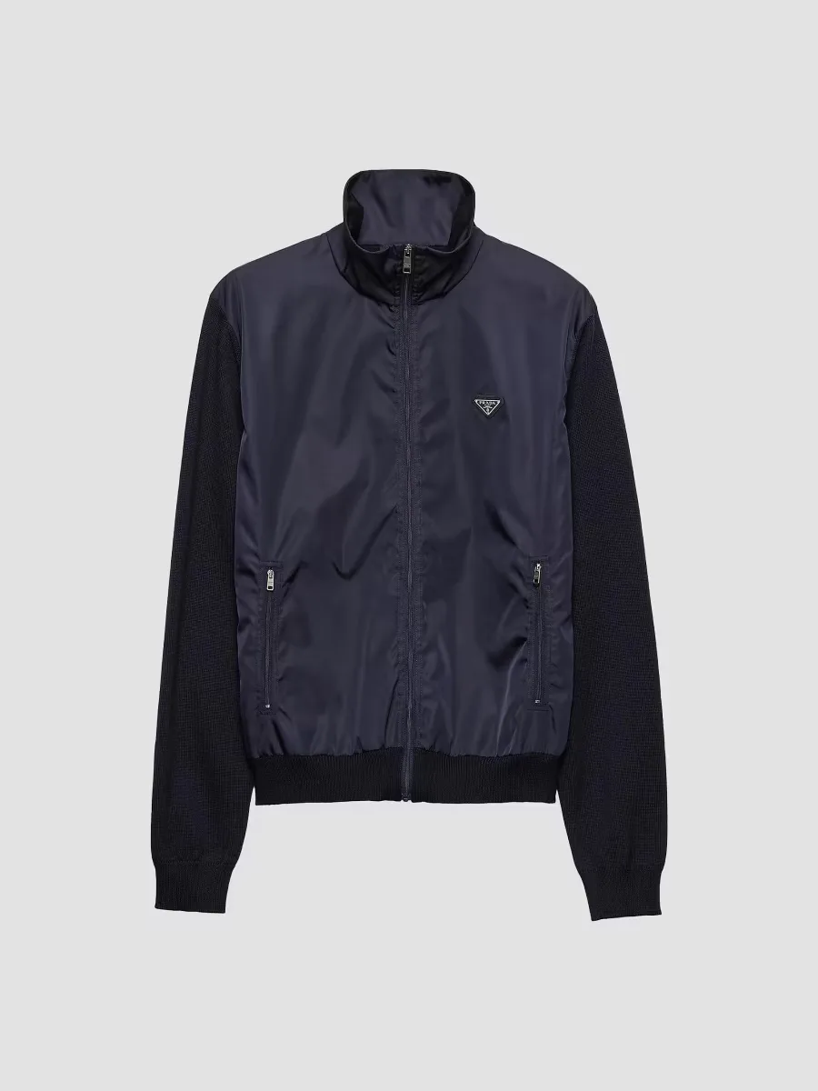 Superfine Wool Zipper Cardigan by Prada