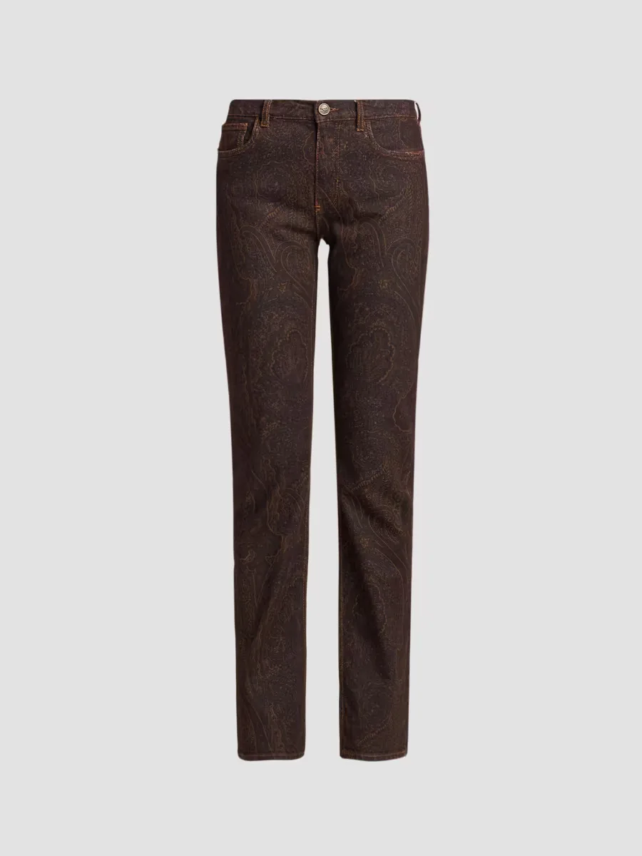 Paisley Mid-Rise Slim Jeans by ETRO