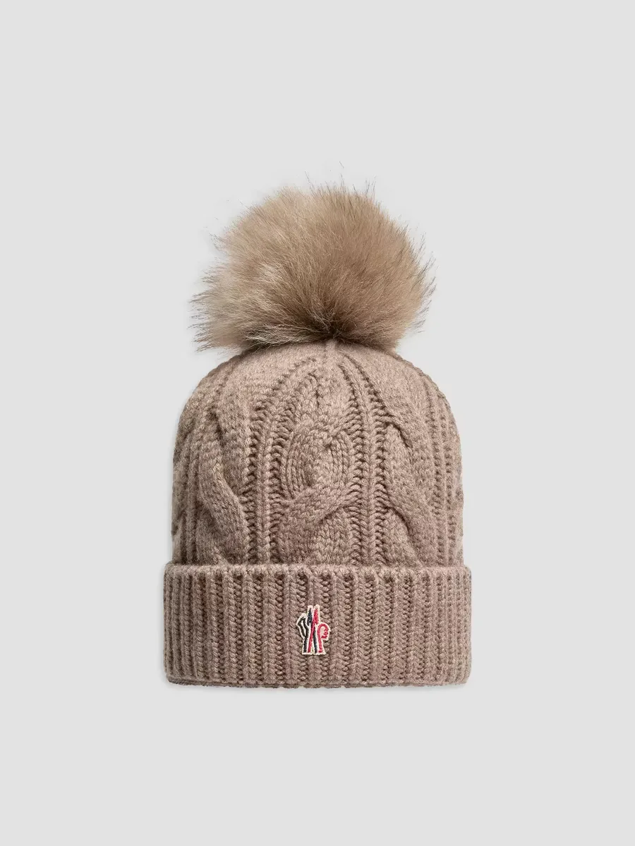 Grenoble Beanie Hat in Wool & Cashmere Blend by Moncler