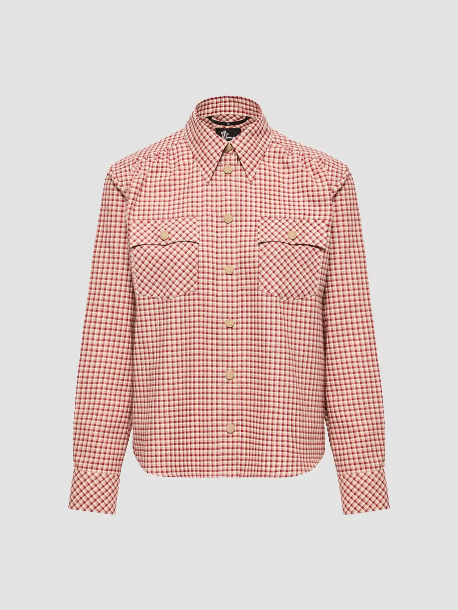 Grenoble Check Cotton Long Sleeve Shirt by Moncler