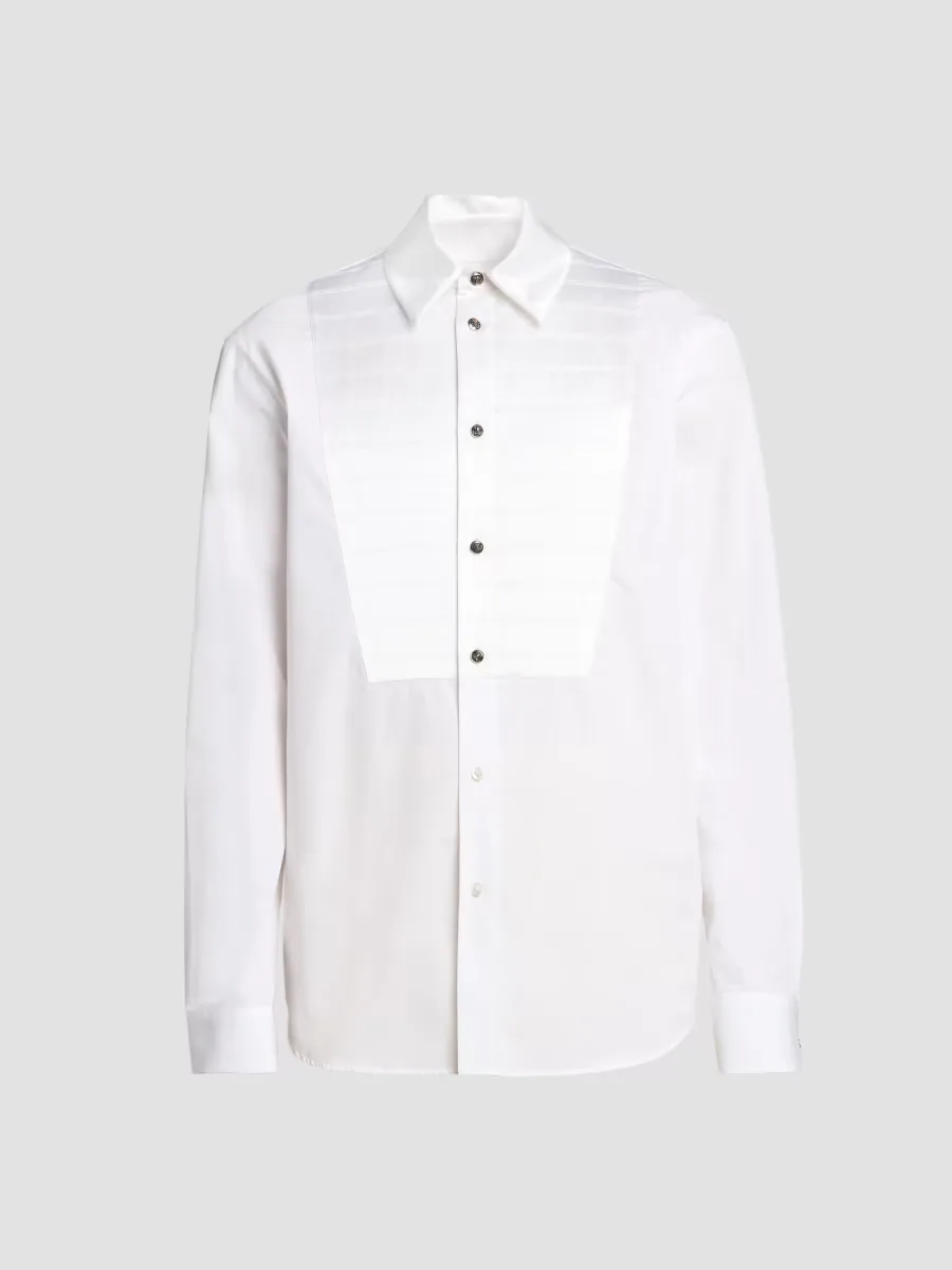 Textured-Bib Cotton Shirt by Versace