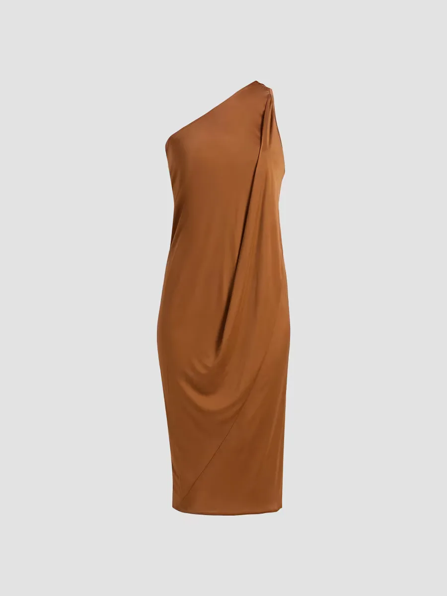 Anthem One-Shoulder Midi-Dress by Rick Owens