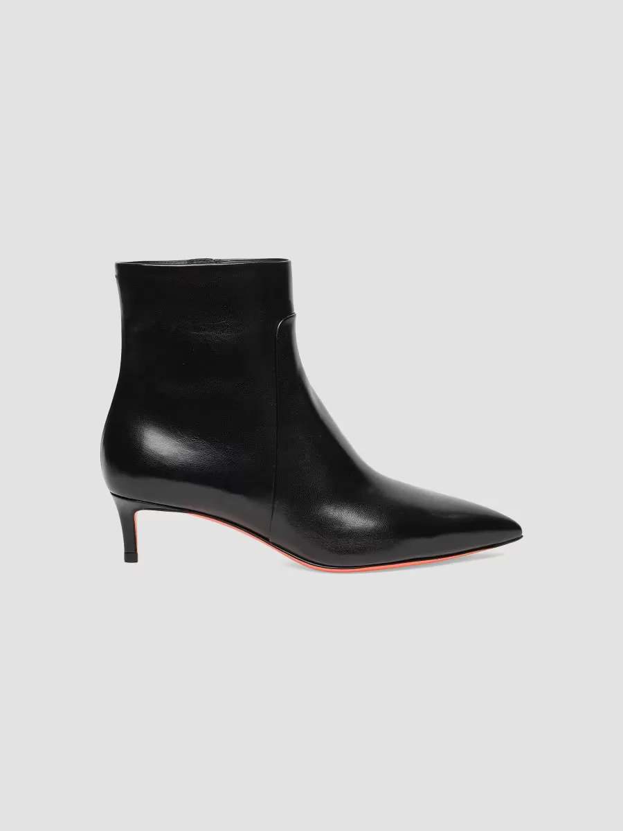 45MM Leather Kitten-Heel Ankle Boots by Santoni