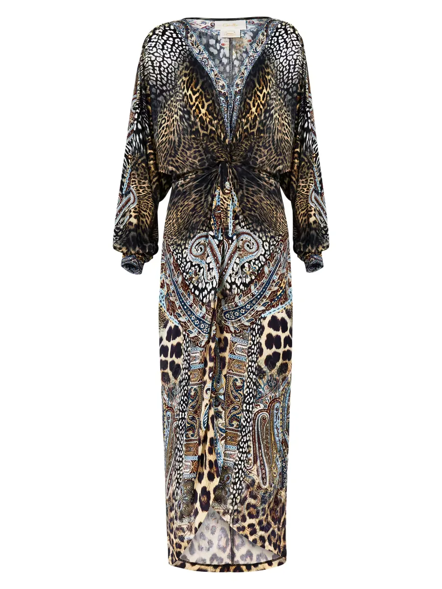 Istanbul Animalia Printed Twist-Front Midi-Dress by Camilla