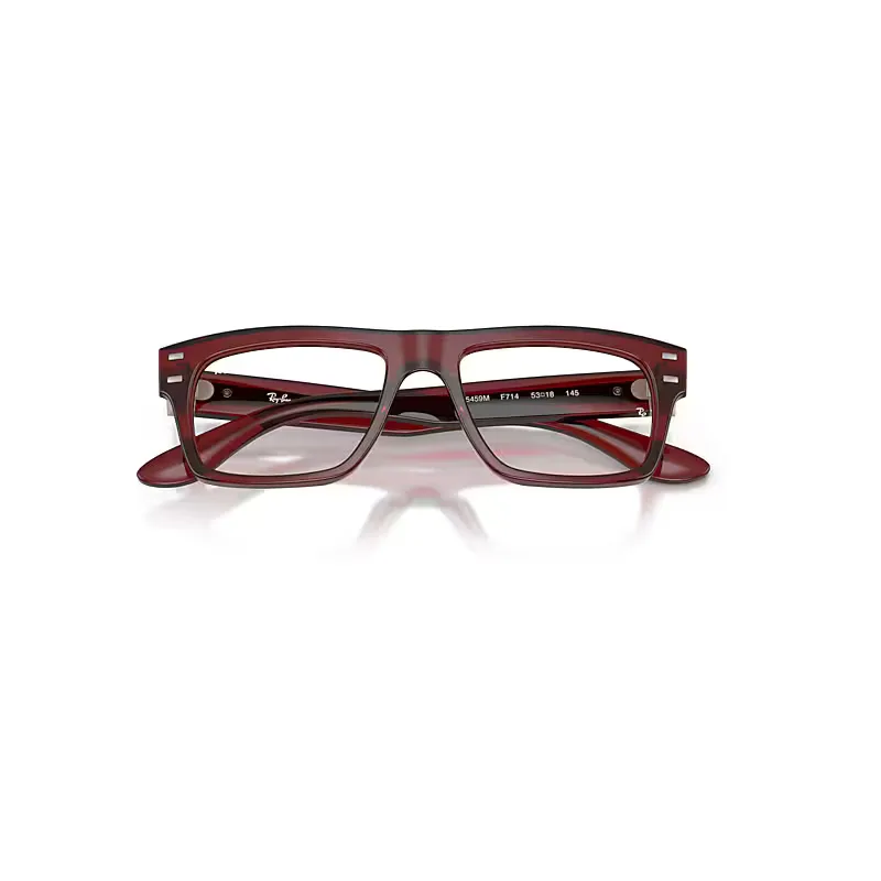 Rb5459m Optics Scuderia Ferrari Collection Eyeglasses Transparent Red Frame Transparent Lenses Polarized 53-18