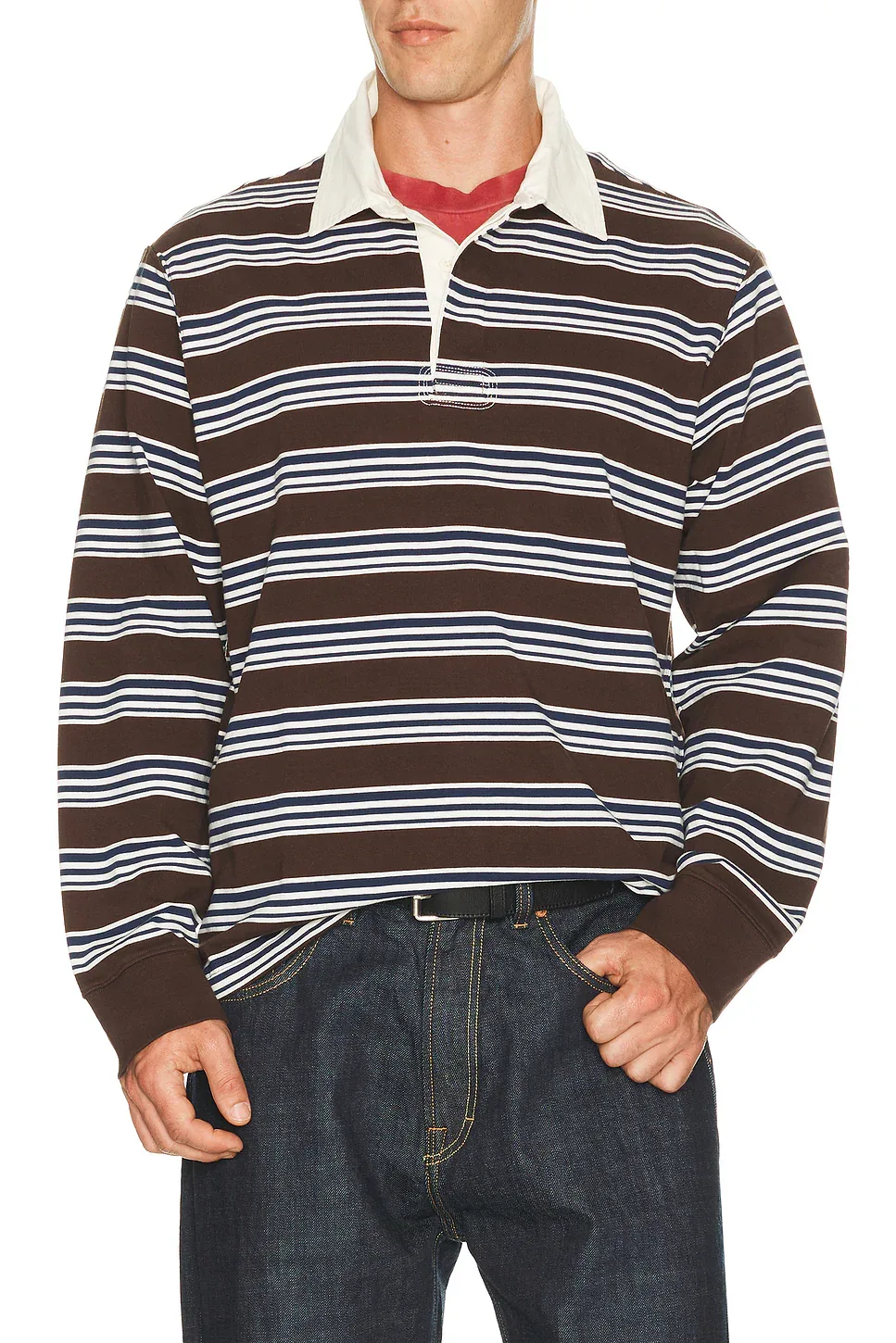 Mini Stripe Long Sleeve Rugby by Corridor