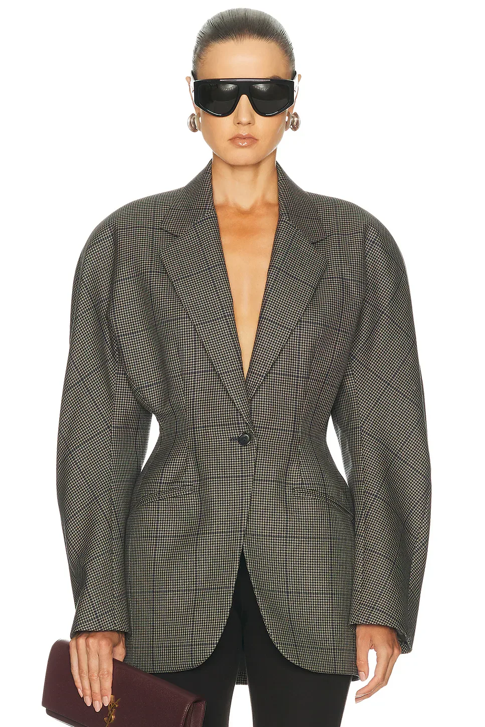 Grid Wool Jacket by Mugler