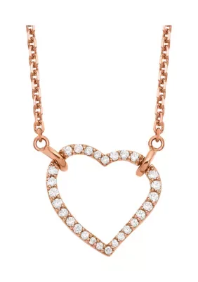 1/5 ct. t.w. Diamond Heart Necklace in 14K Rose Gold, 18 In by Belk & Co