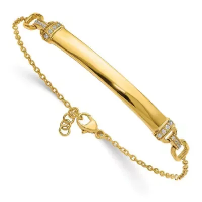 1/8 ct. t.w. Diamond ID Bracelet in 14K Yellow Gold by Belk & Co