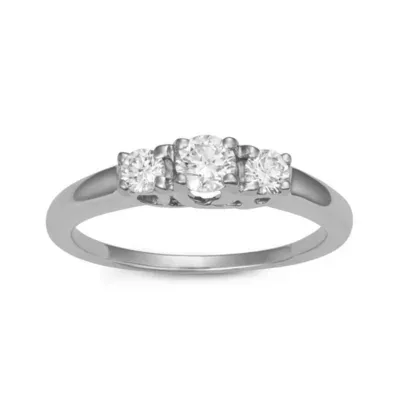 Lab Created 0.50CTTW 3 Stone Diamond Ring in 10KY by Mydiamondbox