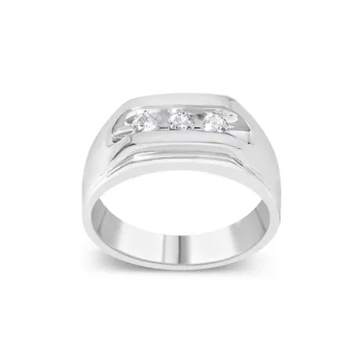 1/3 Cttw Diamond Channel Set 3 Stone Ring Band by Haus of Brilliance