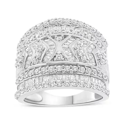 2.0 Cttw Diamond Edge Multi-Row Ring Band by Haus of Brilliance