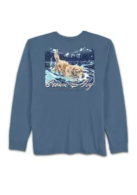 Lake Shake Graphic Long Sleeve Shirt - Steel by Crown & Ivy