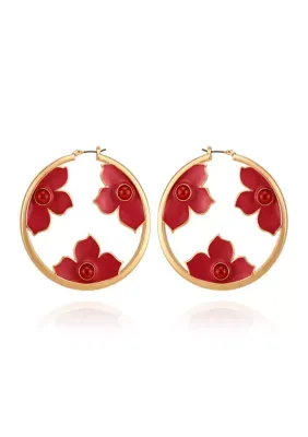 Floral Hoop Earrings by GUESS