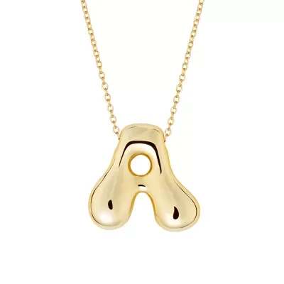 Plated 16+2 Bubble Initial Necklace by Belk Silverworks