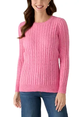 Cable Knit Crew Neck Sweater by Kim Rogers