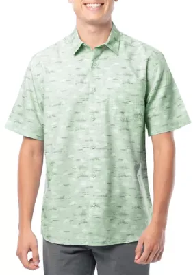 Mariner Printed Bass AO Short Sleeve Fishing Shirt by Guy Harvey