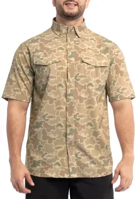 Eco Angler Western Mallard Camo Short Sleeve Fishing Shirt by Guy Harvey