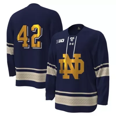 NCAA Under Armour #42 Notre Dame Fighting Irish Alternate Replica Hockey Jersey by Under Armour