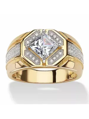 1.44 TCW Square-Cut Cubic Zirconia Octagon Ring in 14k Gold-Plated by Seta Jewelry