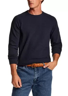 Long Sleeve Horizontal Ribbed Raglan Crew T-Shirt by Weatherproof Vintage
