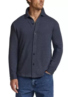 French Terry Pick Stitch Button Front Shirt by Weatherproof Vintage