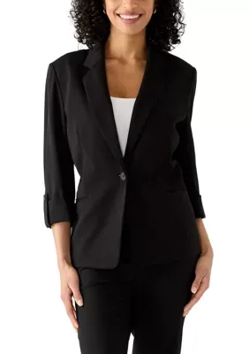 AK Anne Klein One Button Notch Collar Jacket by Anne Klein