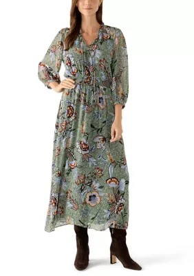 Tie Neck Floral Maxi Dress by Vince Camuto