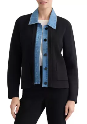 Denim Trim Cardigan by Jones New York