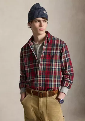 Classic Fit Plaid Brushed Oxford Shirt by Polo Ralph Lauren