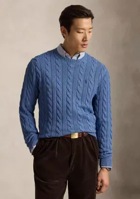 Cotton Cable Knit Driver Long Sleeve Sweater by Polo Ralph Lauren