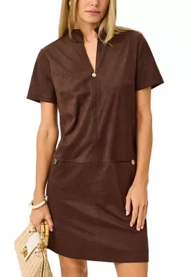 Short Sleeve Knit Microsuede Rosee Dress
