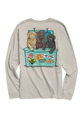 Sticker Cooler Pups Graphic Long Sleeve Shirt by Crown & Ivy