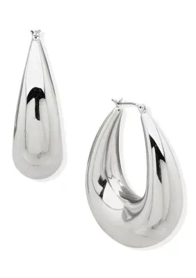 Taper Puffy Hoop Earrings