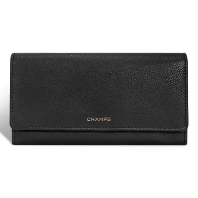 Gala Leather Flap-Clutch Wallet by Champs