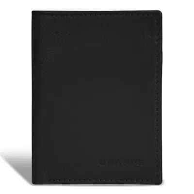 Onyx Leather Vertical Slim Wallet by Champs