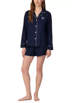 Long Sleeve Notch Collar Shirt and Boxer Pajama Set by Ralph Lauren