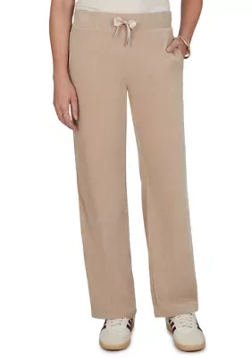Drawstring Wide Leg Velveteen Lounge Pants by Ruby Rd