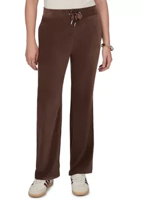 Drawstring Wide Leg Velveteen Lounge Pants