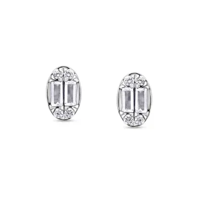 Created Sterling Silver 1/3 CTW Lab-Grown GH/SI1 Diamond Earrings by Diamaison