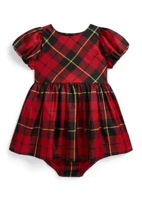 Balloon-Sleeve Taffeta Dress & Bloomer by Ralph Lauren