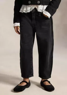 Curved Tapered Cotton Denim Jean by Ralph Lauren