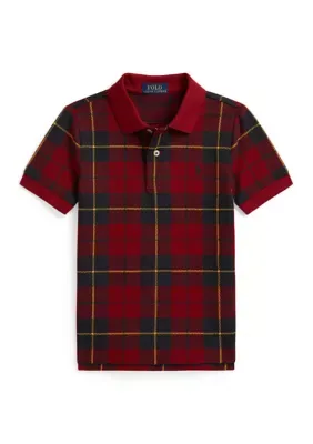 Plaid Cotton Mesh Polo Shirt by Ralph Lauren