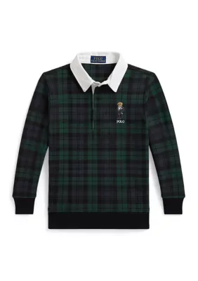 Polo Bear Plaid Rugby Sweatshirt by Ralph Lauren