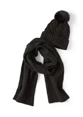 Cable Knit Beanie and Muffler Set by Vince Camuto