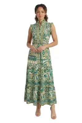 Printed Ruffle Maxi by London Times