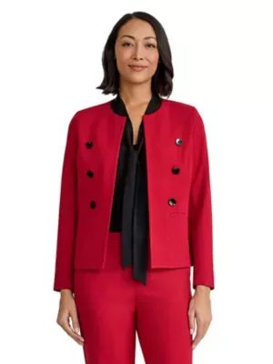 Faux Double Breasted Boxy Cardigan by Kasper