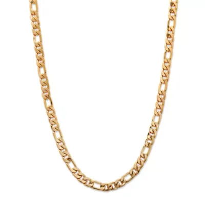 Ion-Plated Figaro-Link 6.5 mm Chain Necklace 22 Inch