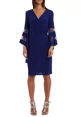 Illusion Bell Sleeve Dress by R&M Richards