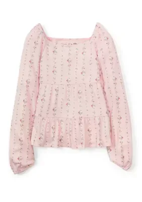Long Sleeve Tiered Babydoll Top by Abercrombie Kids